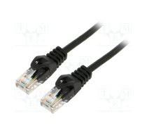 Patch cord; U/UTP; 5e; stranded; CCA; PVC; black; 0.25m; 26AWG; 1pcs. | PCU5-10CC-0025-BK  | PCU5-10CC-0025-BK