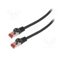 Patch cord; S/FTP; 6; stranded; Cu; LSZH; black; 10m; 26AWG; Cores: 8 | PCF6-10CU-1000-BK  | PCF6-10CU-1000-BK