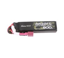 Gens Ace Lipo 800MAH 11.1V 25C 3S1P Airsoft Gun Lipo Battery with T (Deans) Plug | GEA8003S25D  | 6928493308691 | 065509