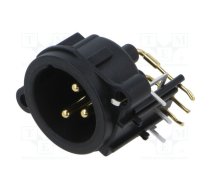 Socket; XLR; male; PIN: 3; angled 90°; THT; black; 6A; 19.8x19.8mm | NTR-NC3MAH-S  | NC3MAH-S