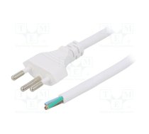 Cable; 3x1mm2; cables,SEV-1011 (J) plug; PVC; 5m; white; 10A; 250V | SN29-3/10/5.0WH | LT-313 H05VV-F 3X1.0 WHT 5M END CUT