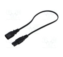 Cable; 2x0.75mm2; IEC C7 female,IEC C8 male; PVC; 0.5m; black | SN46-2/07/0.5BK