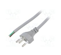 Cable; 3x1mm2; cables,SEV-1011 (J) plug; PVC; 1.8m; grey; 10A; 250V | SN29-3/10/1.8GY | LT-313 H05VV-F 3X1.0 GRY 1.8M END C