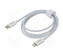 Cable; Apple Lightning plug,USB C plug; 1m; white; 20W | CATLYS-A02  | CATLYS-A02
