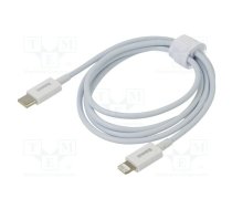 Cable; Apple Lightning plug,USB C plug; 1m; white; 20W | CATLYS-A02 | CATLYS-A02