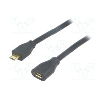 Cable; USB 2.0; USB B micro socket,USB B micro plug; 0.5m; black | CU0120 | CU0120