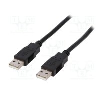 Cable; USB 2.0; USB A plug,both sides; nickel plated; 1.8m; black | CAB-USB2AA/1.8-BK | CAB-USB2AA/1.8-BK