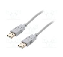 Cable; USB 2.0; USB A plug,both sides; 1m; grey; Cu; 24AWG,28AWG | CAB-USBAA/1 | CAB-USBAA/1