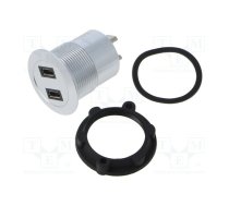 Adapter; for panel mounting,rear side nut; USB 2.0; Thread: M25 | MICRO-USB-03  | MICRO USB-03