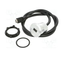 Adapter; for panel mounting,rear side nut; USB 2.0; Thread: M22 | MICRO-USB-04  | MICRO USB-04