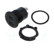 Adapter; for panel mounting,rear side nut; Thread: M22; 1÷10mm | MINI-USB-04-BK  | MINI USB-04-BK
