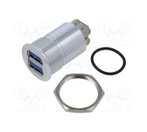 Adapter; USB A socket x2,both sides; USB 3.0; Thread: M22; 1÷10mm | USB-14  | USB-14