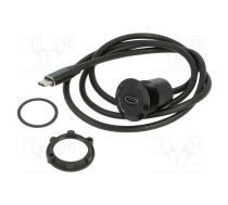 Adapter; for panel mounting,rear side nut; Len: 1m; Thread: M22 | USBC-04-BK  | USBC-04-BK