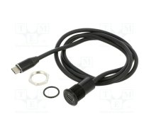 Adapter; for panel mounting,rear side nut; USB 3.0,USB 3.1 | USBC-11-BK  | USBC-11-BK