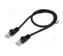 Patch cord; U/UTP; 5e; stranded; CCA; PVC; black; 0.5m; 26AWG; 1pcs. | PCU5-10CC-0050-BK  | PCU5-10CC-0050-BK