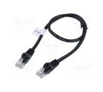 Patch cord; U/UTP; 6; stranded; CCA; PVC; black; 0.5m; 26AWG; Cores: 8 | PCU6-10CC-0050-BK  | PCU6-10CC-0050-BK