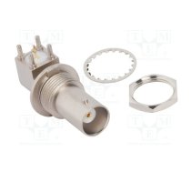 Socket; BNC; female; angled 90°; 50Ω; THT; PTFE; gold-plated | 031-6121  | 031-6121