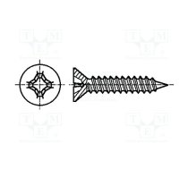 Screw; 3.9x13; Head: countersunk; Phillips; PH2; ISO 7050; PN 83114 | K3.9X13/D7982C-A2  | K3.9X13/D7982C-A2