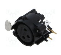 Connector: XLR; socket; female; PIN: 3; angled 90°; THT; black; 6A | NTR-NC3FAAH2  | NC3FAAH2