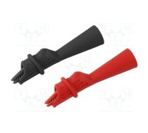 Crocodile clip; 10A; black,red; Grip capac: max.9mm; L: 80.5mm | CT4439  | CT4439