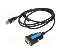 USB to RS232 converter; D-Sub 9pin plug,USB A plug; PVC; 1.5m | VAS-C02-B150  | VAS-C02-B150