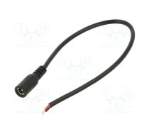 Cable; 2x0.5mm2; DC 5,5/2,1 socket; straight; black; 0.25m | POSDC-Y-S21-0.25  | POSDC-Y-S21-0.25