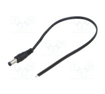 Cable; 2x0.5mm2; DC 5,5/2,1 plug; straight; black-grey,black | POSDC-T-P21S-0.25  | POSDC-T-P21S-0.25