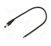 Cable; 2x0.5mm2; DC 5,5/2,5 plug; straight; black; 0.25m; -20÷80°C | POSDC-Y-P25S-0.25  | POSDC-Y-P25S-0.25