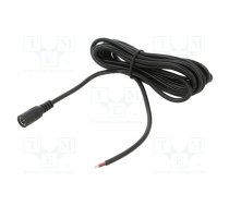 Cable; 2x0.5mm2; DC 5,5/2,1 socket; straight; black; 3m; -20÷80°C | POSDC-Y-S21-3.0  | POSDC-Y-S21-3.0