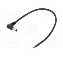 Cable; 2x0.5mm2; DC 5,5/2,1 plug; angled; black; 0.25m; -20÷80°C | POSDC-Y-P21L-0.25  | POSDC-Y-P21L-0.25