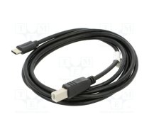 Cable; USB 2.0; USB B plug,USB C plug; gold-plated; 1.8m; black | CA-USBA13CC-0018BK | CA-USBA-13CC-0018-BK