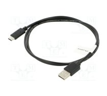 Cable; USB 2.0; USB A plug,USB C plug; gold-plated; 1m; black; Cu | CA-USBO10CC-0010BK | CA-USBO-10CC-0010-BK