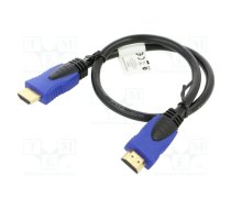 Cable; HDMI 2.0; HDMI plug,both sides; PVC; 0.5m; black; 30AWG | CA-HDMI20CU-0005BK  | CA-HDMI-20CU-0005-BK