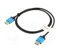 Cable; HDMI 2.0,slim; HDMI plug,both sides; PVC; Len: 1m; black | CA-HDMI22CU-0010BK  | CA-HDMI-22CU-0010-BK