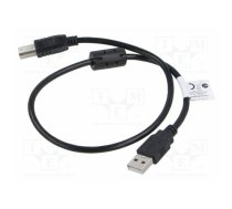 Cable; USB 2.0; USB A plug,USB B plug; gold-plated; 0.5m; black | CA-USBA11CC-0005BK | CA-USBA-11CC-0005-BK