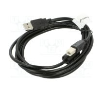 Cable; USB 2.0; USB A plug,USB B plug; gold-plated; 1.8m; black | CA-USBA11CC-0018BK  | CA-USBA-11CC-0018-BK