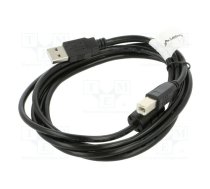 Cable; USB 2.0; USB A plug,USB B plug; gold-plated; 1.8m; black | CA-USBA11CC-0018BK | CA-USBA-11CC-0018-BK