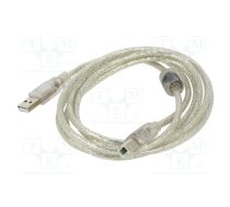 Cable; USB 2.0; USB A plug,USB B plug; gold-plated; 1.8m; Cu; PVC | CA-USBA12CC-0018TR | CA-USBA-12CC-0018-TR