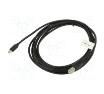 Cable; USB 2.0; USB B plug,USB C plug; gold-plated; 3m; black; Cu | CA-USBA13CC-0030BK | CA-USBA-13CC-0030-BK