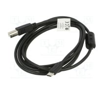 Cable; USB 2.0; USB B plug,USB C plug; gold-plated; 1.8m; black | CA-USBA14CC-0018BK | CA-USBA-14CC-0018-BK
