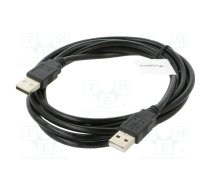 Cable; USB 2.0; USB A plug,both sides; nickel plated; 1.8m; black | CA-USBA20CU-0018BK  | CA-USBA-20CU-0018-BK