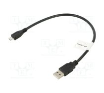 Cable; USB 2.0; USB A plug,USB B micro plug; gold-plated; 0.3m | CA-USBM10CC-0003BK | CA-USBM-10CC-0003-BK