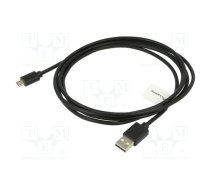 Cable; USB 2.0; USB A plug,USB B micro plug; gold-plated; 1.8m | CA-USBM20CU-0018BK | CA-USBM-20CU-0018-BK