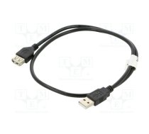 Cable; USB 2.0; USB A socket,USB A plug; gold-plated; 0.7m; black | CA-USBE10CC-0007BK | CA-USBE-10CC-0007-BK