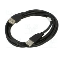 Cable; USB 2.0; USB A socket,USB A plug; gold-plated; 1.8m; black | CA-USBE10CC-0018BK | CA-USBE-10CC-0018-BK