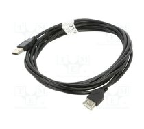 Cable; USB 2.0; USB A socket,USB A plug; gold-plated; 3m; black | CA-USBE10CC-0030BK | CA-USBE-10CC-0030-BK