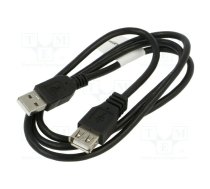 Cable; USB 2.0; USB A socket,USB A plug; gold-plated; 1m; black | CA-USBE15CU-0010BK | CA-USBE-15CU-0010-BK