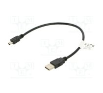 Cable; USB 2.0; USB A plug,USB B mini plug; gold-plated; 0.3m | CA-USBK10CC-0003BK | CA-USBK-10CC-0003-BK