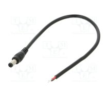 Cable; 2x0.5mm2; DC 5,5/2,1 plug; straight; black; 0.25m; -20÷80°C | POSDC-Y-P21S-0.25  | POSDC-Y-P21S-0.25