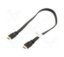 Cable; HDMI 2.0; HDMI plug,both sides; PVC; 0.5m; black; 28AWG | CA-HDMI21CU-0005BK  | CA-HDMI-21CU-0005-BK